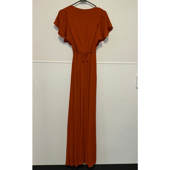 Celebrate DB Studio Burnt Orange Size 4 Women’s Wedding Formal Wrap Dress - Picture 2 of 16